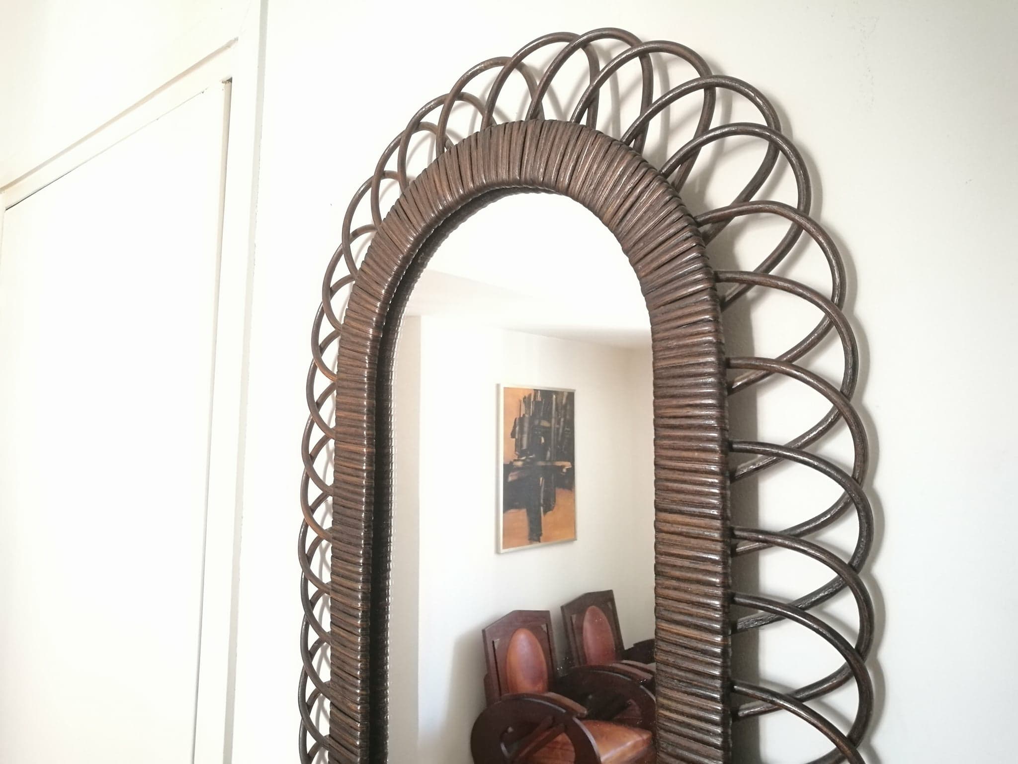 Rattan mirror 60s