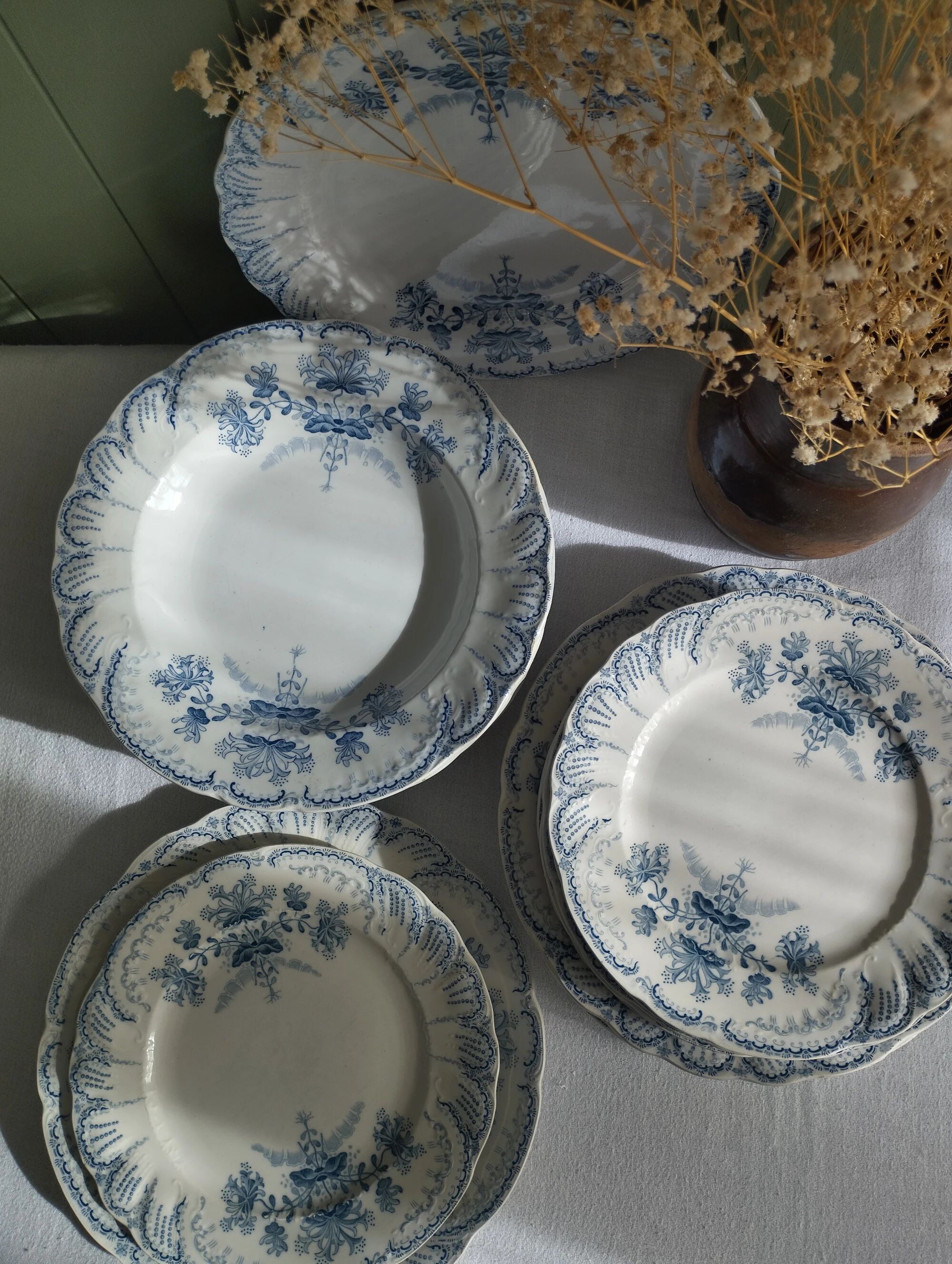 "Regency" - 6 flat plates ironstone St-Amand & Hamage