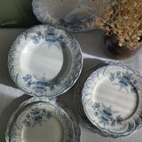 "Regency" - 6 flat plates ironstone St-Amand & Hamage