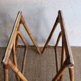Pair of vintage rattan trestles