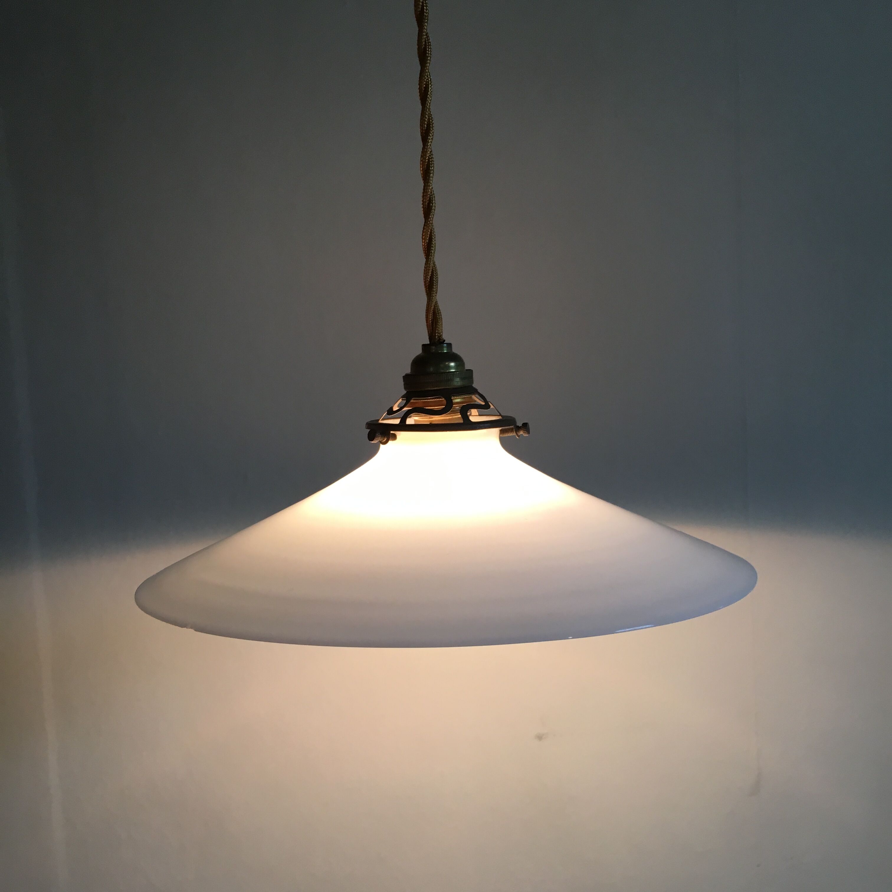 White opaline pendant light