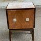Table de chevet art déco scandinave bois et marbre