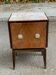 Table de chevet art déco scandinave bois et marbre