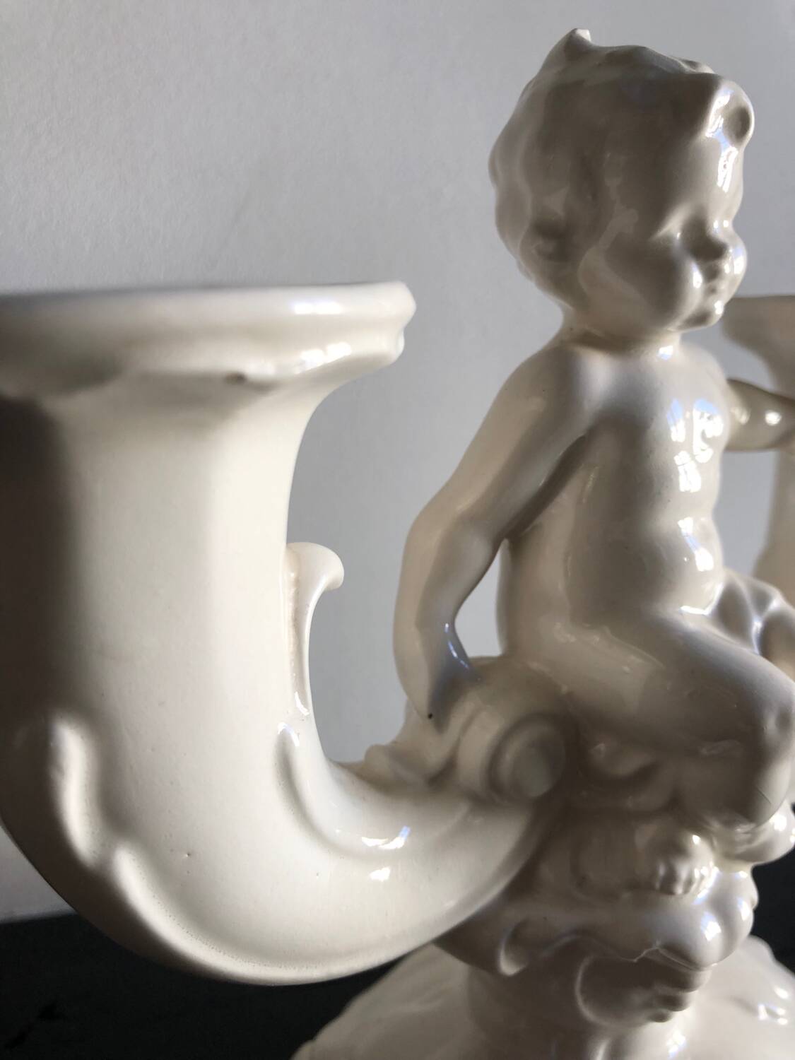 Antique porcelain candlestick