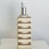 Living room lamp made of sculpted stone in the style of Tormos, France 1970s.