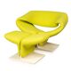 A 20thC RIBBON CHAIR & FOOTSTALL BY PIERRE PAULIN FOR ARTIFORT, FRANCE