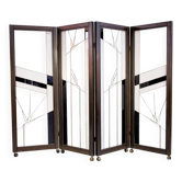 Art Deco style screen in wood and leaded glass