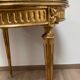 Round table gilded wood louis xvi style under glass