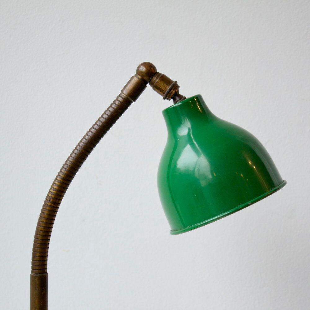 Lampe de bureau verte des années 1950