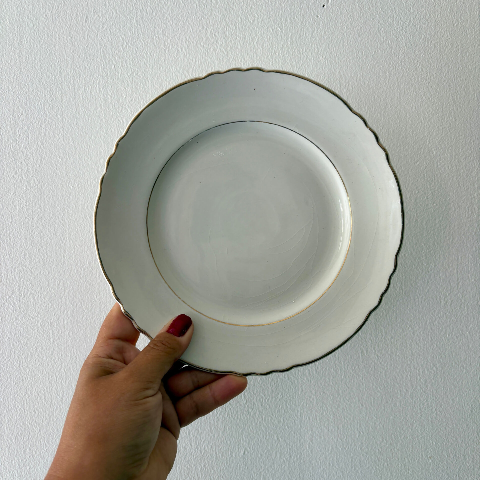 Set of 8 vintage dessert plates Moulin des Loups
