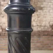 Ebonised wooden column with turned spiral shaft – Napoleon III, 19th c.