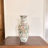 White Porcelain Vase Flowers China Famille Rose Peony Lotus Qianlong