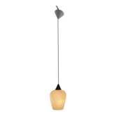 Danish teak and milk glass pendant lamp.