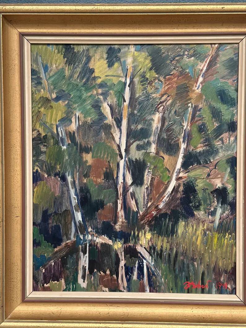 Original Swedish Oil on Panel – “Forest” by Arvid Herbert