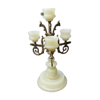 Alabaster candle holder