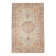 Vintage Persian Style Rug, Soft Beige Blue Medallion Handwoven Carpet