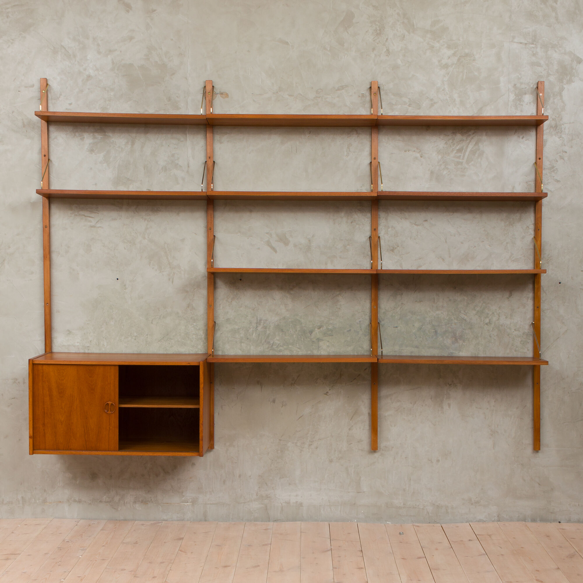 Poul Cadovius teak wall unit, Denmark, 60s