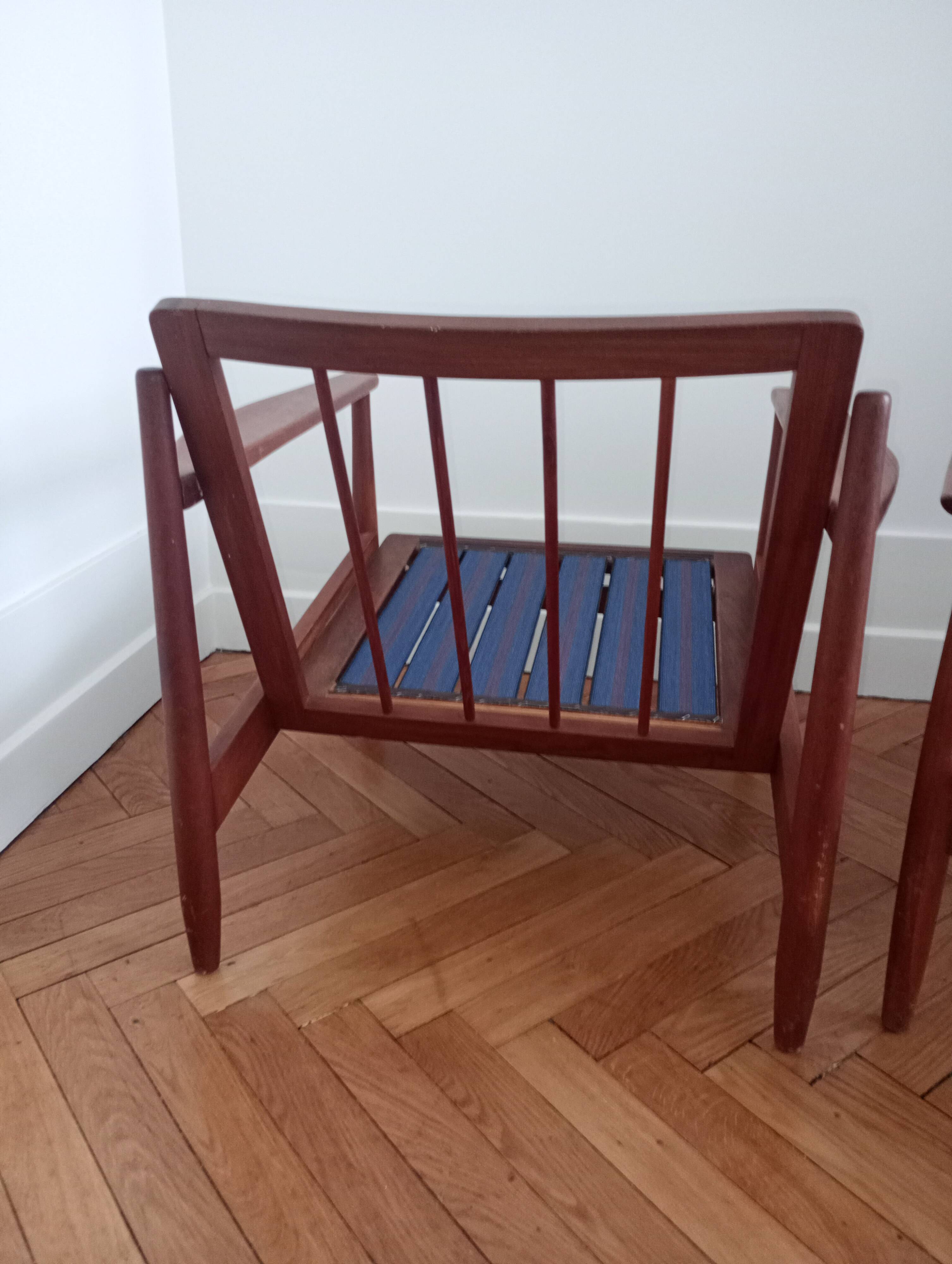 Pair of vintage Scandinavian teak armchairs.