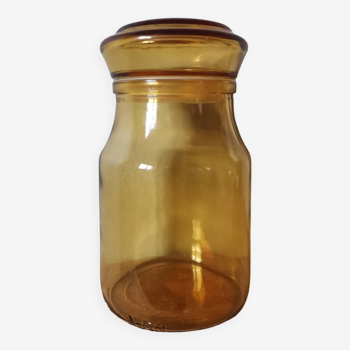 Vintage yellow glass jar Maxwell style apothecary