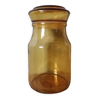 Vintage yellow glass jar Maxwell style apothecary