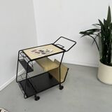 Perforated metal serving trolley style Mathieu Matégot
