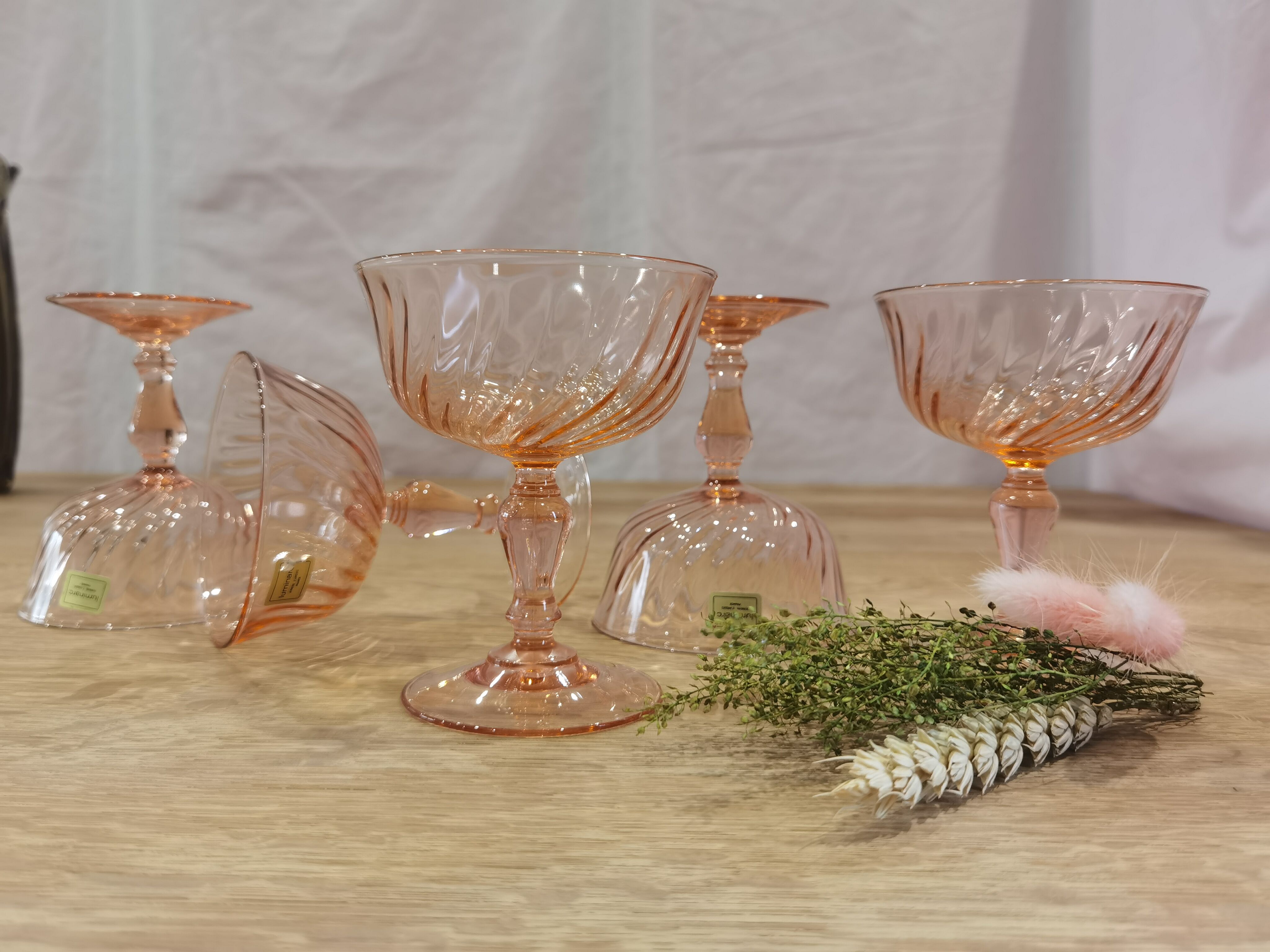 5 coupes à champagne de la marque "luminarc" rosaline