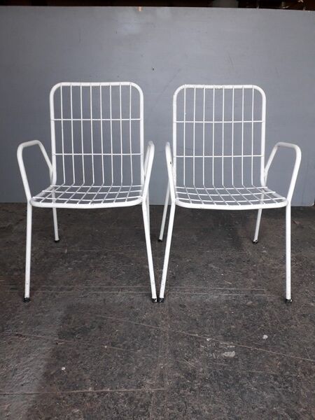 Pair 2 chairs / chairs Emu Rio metal vintage time 1960