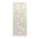 Cream checkered Berber rug