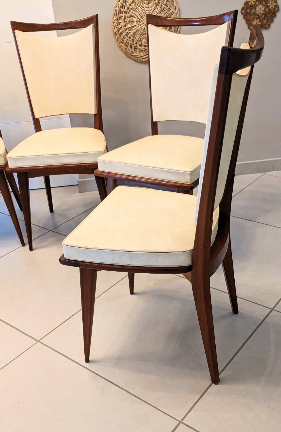Vintage compass and leatherette chairs