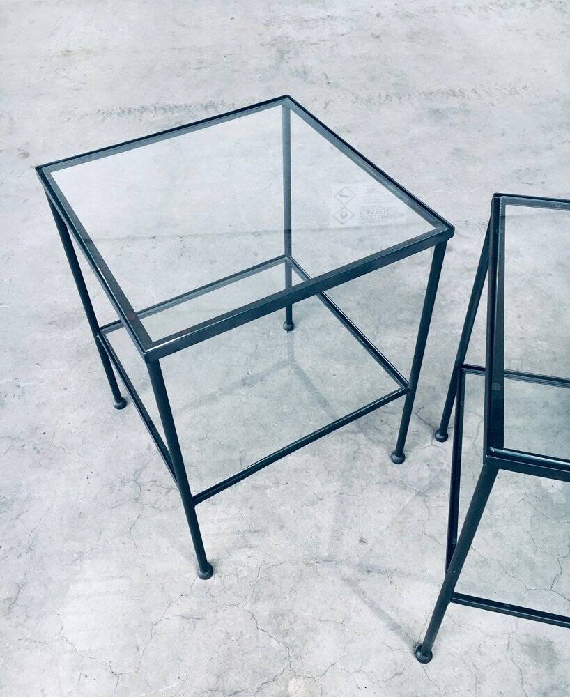 Minimalist Two-Tier Side Tables, Belgium, 1960s, Set of 2