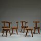 Set brutalist tree trunk chairs, 1970s France.