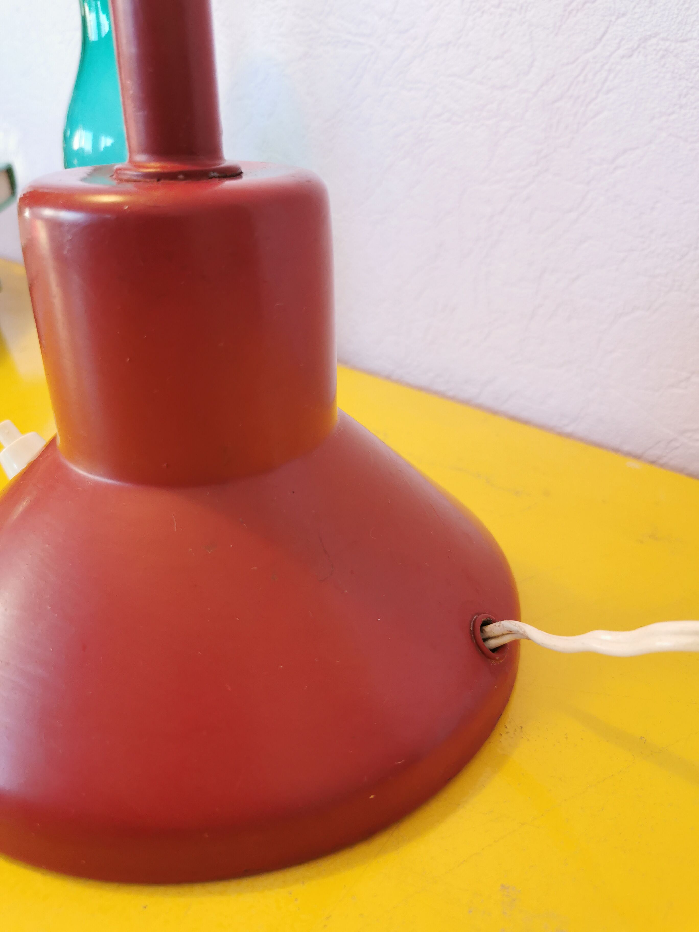 Burgundy flexible casserole lamp, 1960