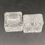 Salerons en verre travaillé forme carrée