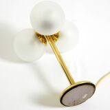 1960s Space Age brass table lamp by Kaiser Leuchten  with 3 glass globes