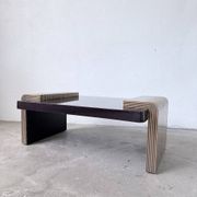Art Deco coffee table in lacquer and brass