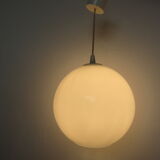 Suspension ball in white opaline 70s