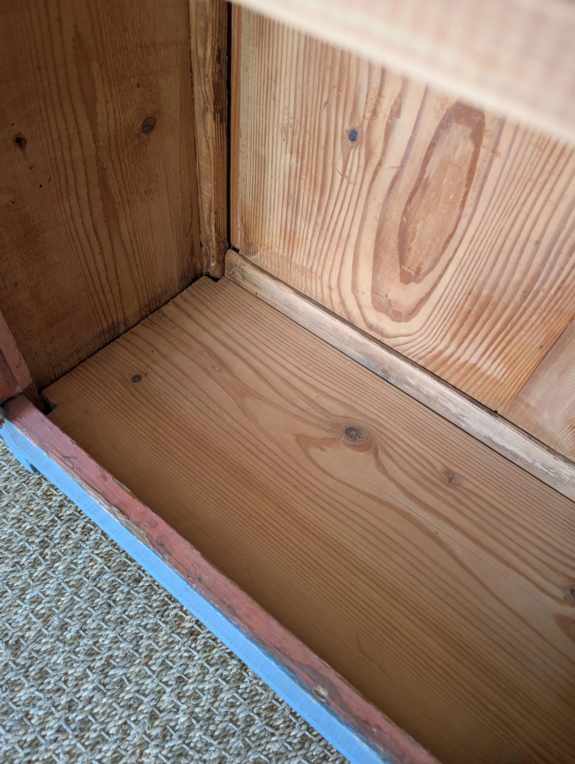 Glazed enfilade antique workbench – blue patina