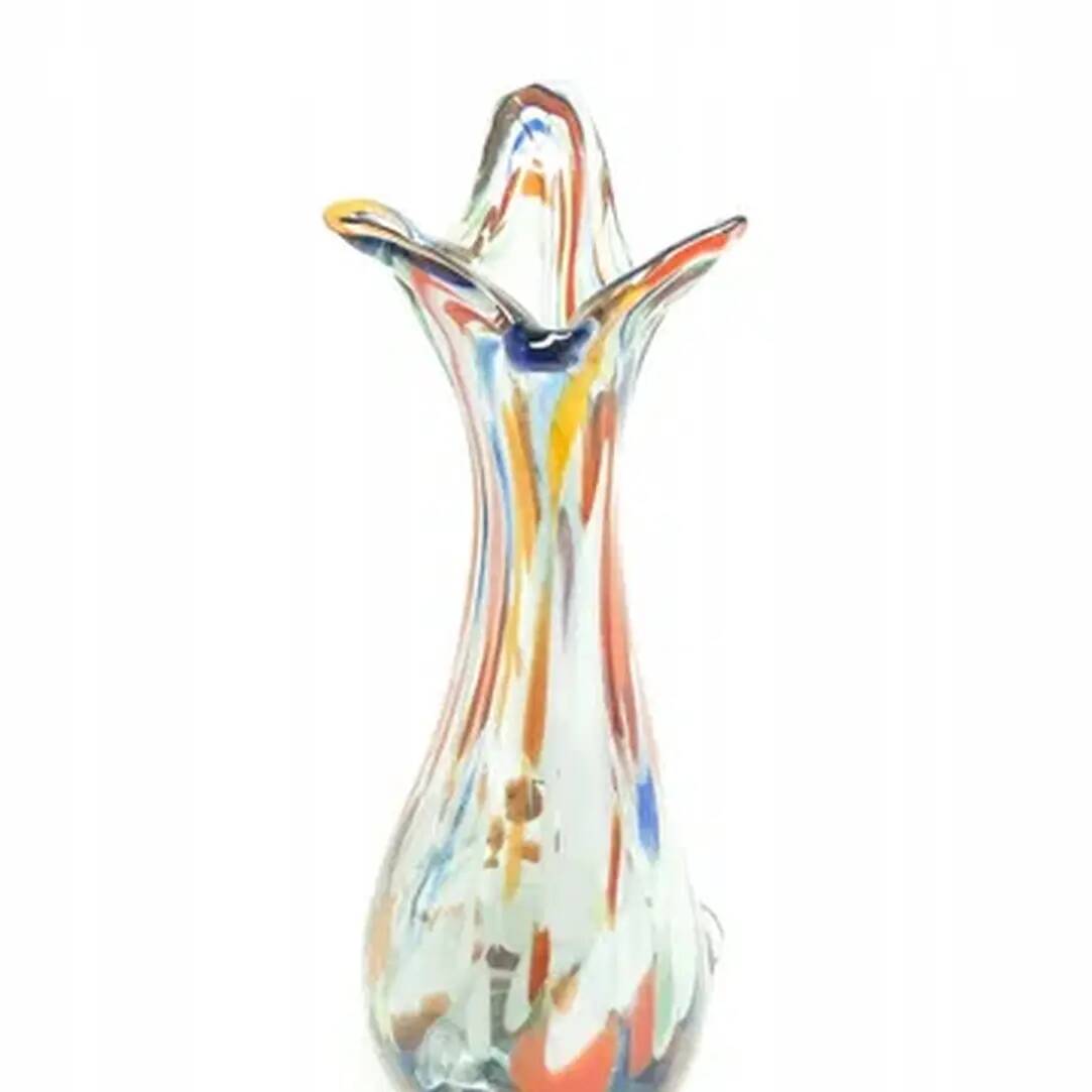 Sekacz vase, mid-century modern, multicolour glass, Huta Krosno, Poland, 1970s