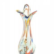 Sekacz vase, mid-century modern, multicolour glass, Huta Krosno, Poland, 1970s