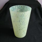 Vase en verre ou cristal de Clichy moucheté jaune/vert