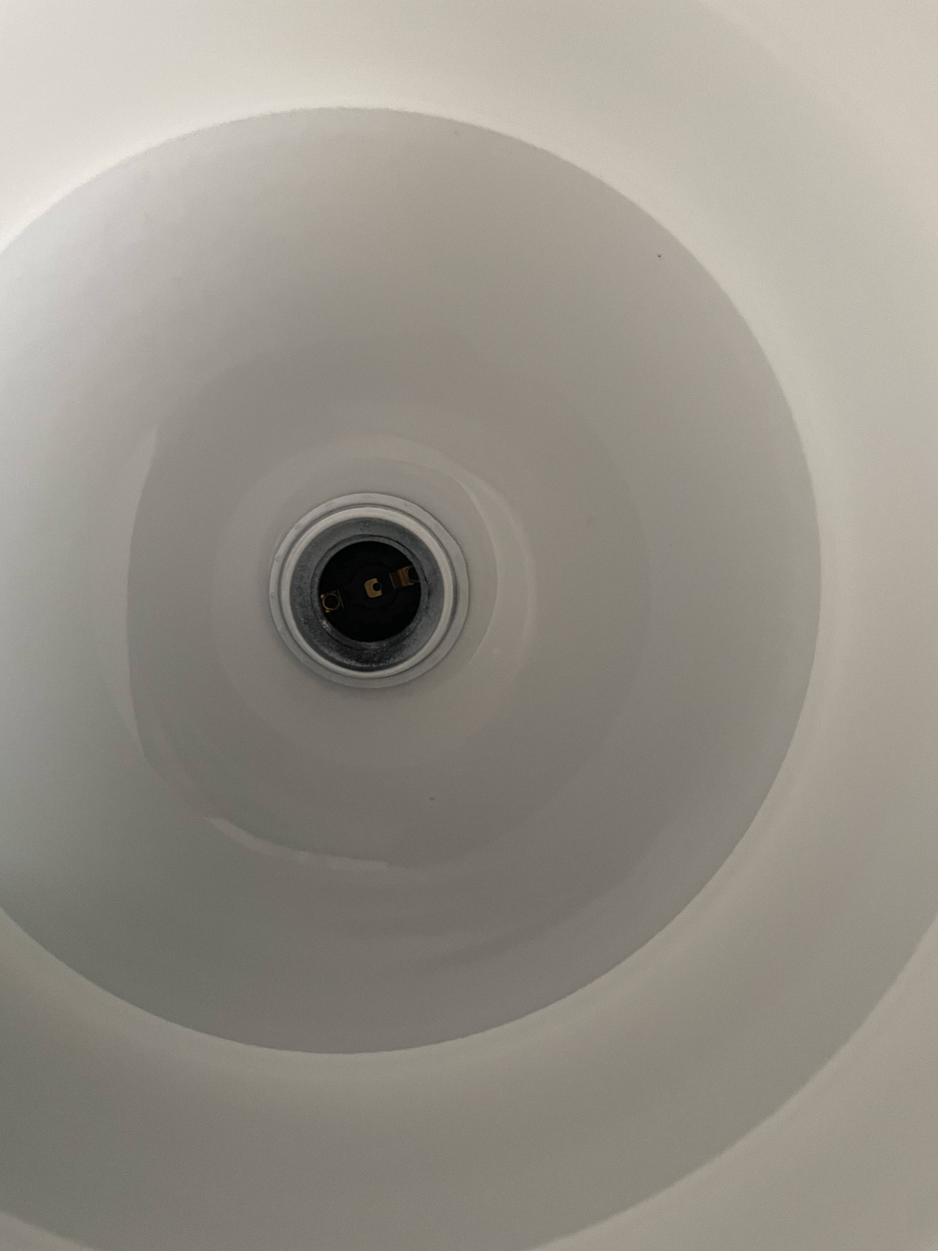 Scandinavian pendant light in opaline and teak