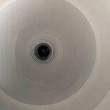 Scandinavian pendant light in opaline and teak