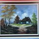 Oil on canvas "Brière, thatched cottage" signature to be identified