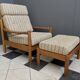 High back relax chair with hocker 1960s by Tarm Stole Denmark