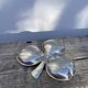 Silver-plated metal clover-shaped trinket dish or tray