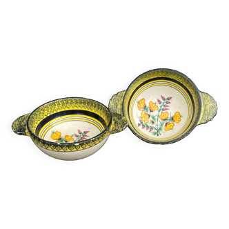 Henriot Quimper France bowl with ear handles