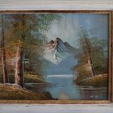 Tableau paysage signé M. Hail