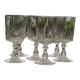 Set of 6 crystal water glasses from arques. louvre model.
