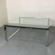Table basse moderniste suisse en chrome, acier et verre de Strässle, années 1970