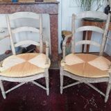Ancienne paire de fauteuils provençal Louis XVl